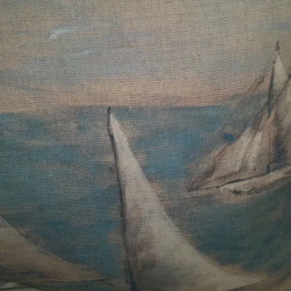 Pottery Barn All Over Print Nautical Sailboard Throw Pillow - Picture 3 of 10